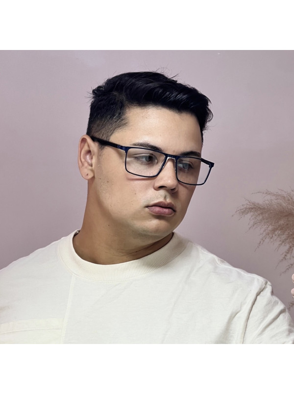 Armação de Óculos AQ230915 Retangular Azul